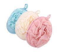 LRXIYODE 3pcs Exfoliating Bath Towel Set with Bath Ball and Scrubbing Towel for Deep Cleaning and Massage, Soft Cotton Blend for Home and Travel Use, Suitable for Bathtub Spa and Shower