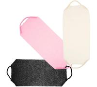 LRXIYODE 3Pcs Exfoliating Bath Towels with Elastic Stretch Back Scrubbers for Shower Long Strip Design for Rich Lather and Deep Cleansing Soft Portable Bathing Supplies in Grey White