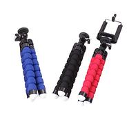 LRXIYODE 3pcs Flexible Sponge Octopus Tripod Lightweight Mobile Phone Holder for Travel Selfie Vlogging Compatible with Smartphones Black Red Blue