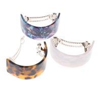 LRXIYODE 3PCS Hair Spring Clips Semicircle Acetate Hairpins Set Spring for Women, Includes Ivory White, Tortoiseshell, and Starry Blue, Suitable for Ponytail Styling and Daily Hair