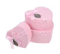 LRXIYODE 3pcs Heart Shaped Box Set in Pink, Small to Large Candy and Favor Boxes for Valentine’S Day, Birthday Packaging and Party Present Wrapping
