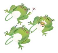 LRXIYODE 3pcs Iron Hanger Wall Mounted Frog Key Hooks Decorative Wall Mounted Hooks for Hanging Coats Towels and Keys in Hallway and Study with Adorable Cartoon Design