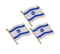 LRXIYODE 3pcs Israel Flag Lapel Pin Brooch Pins for Suits Shirts National Day Decorations Flag Lapel