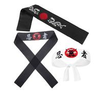 LRXIYODE 3pcs Japanese Karate Ninja Headbands for Hibachi Chef Outfit Traditional Hairbands for Sushi Party Sports and Cosplay Accessories with Comfortable
