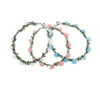 LRXIYODE 3pcs Luminous Garland Headband Glow Flower Crown for Bridal Hair Glitter Festival Accessories