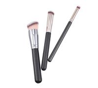 LRXIYODE 3pcs Makeup Tools for Foundation and Concealer Birch Handle Cosmetic Utensils with Silky Soft Bristles Includes Foundation Brush and Concealers for Precise Blending and Coverage