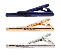 LRXIYODE 3pcs Men S Tie Clip Metal Tie Bars in Blue Yellow Silver Collar Bars for Business and Formal Wear Necktie Clasps Enhancing Shirt Appearance Professional Style Accessories