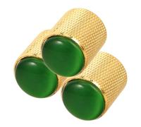 LRXIYODE 3pcs Metal Guitar Knobs with Green Cat Eye Rotary Potentiometer Volume and Tone Control for Electric Guitars Easy Installation Construction for Live Performance and Studio Use