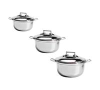 LRXIYODE 3pcs Miniature Stockpot for Play House Lightweight Portable Silver Soup Pots Realistic Pretend Kitchen Accessories for Boys and Easy to Clean and Carry