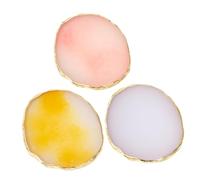 LRXIYODE 3pcs Nail Palette Nail Art Mixing Board Practice Tray Art Painting Pallet Dish Color Mixing Pallet Painting Board Mixed Color Palette Gold Leaf