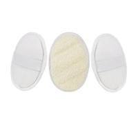 LRXIYODE 3Pcs Oval Natural Loofah Bath Shower Pads Soft Body Scrubbing Scrubbers for Exfoliating Dead Skin and Rich Cleansing Comfortable Texture for Smooth Skin