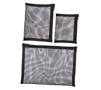 LRXIYODE 3pcs Portable Mesh Makeup Bags Set Durable Cosmetic Pouches for Travel Easy Access Zipper Design Large Capacity Skincare Organizer for Women