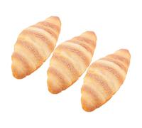 LRXIYODE 3pcs Realistic Fake French Croissant Simulation Bread Model for Kitchen and Bakery Decor Lightweight Artificial Bread Display Props for Photography Studios and Restaurant