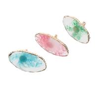 LRXIYODE 3Pcs Resin Nail Color Mixing Tray Manicure Ring Pallets for Professional Home Use Smooth Surface for Polish Gel Blending Foundation Eyeshadow Mixing