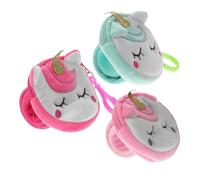 LRXIYODE 3pcs Snap Wrist Bands Unicorn Coin Purse Plush Slap Bracelets for Boys and Girls Backpack Bike Rack Use Party Favors