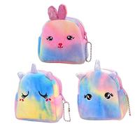 LRXIYODE 3Pcs Unicorn Coin Purse Cute Zipper Wallet for Change Bags for Durable Stylish Design for School Play