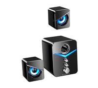 LRXIYODE 3pcs USB Computer Speakers Professional Wired Desktop Laptop Audio System with Sound Effects Portable for Home Office School Use