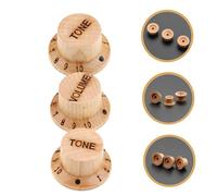LRXIYODE 3Pcs Wood Guitar Knobs Volume Tone Control Dome Knob for Electric Bass Guitar Compatible with Instruments Easy to Install and Adjust