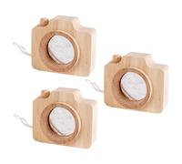 LRXIYODE 3pcs Wooden Miniature Vintage Camera Kaleidoscope Lens Educational Gift for Portable Creative Wood Camera Crafts for Imaginative Play