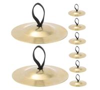 LRXIYODE 4 Pair Mini Brass Finger Cymbals Hand Percussion Musical Instrument for Belly Dance Portable Drum Style Cymbals with Crisp Tones for Dance Parties Performances Practice Suitable