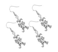 LRXIYODE 4 Pairs Vintage Clown Dangle Earrings for Women Teen Bold Funky Carnival Jewelry Inspired by Circus Playful Artistic for Halloween Party Cosplay Events