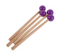 LRXIYODE 4 Pcs Purple Aluminum Tongue Drum Mallets with Wood Handles, Lightweight Quiet Percussion Sticks for Xylophone, Glockenspiel, and Marimba - Student Drumsticks for School