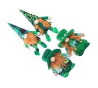 LRXIYODE 4 Pcs St Patrick'S Day Forest Elder Gnome Dolls Set, Festive Cloth Sitting Plush Figures, Green Party Accessories for Holiday Decoration Random Style