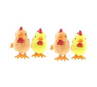 LRXIYODE 4 Pcs Wind Up Plush Chicken for Lightweight Animal for Walking Practice Random Color for Birthday Random Color