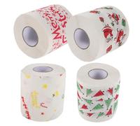 LRXIYODE 4 Rolls Christmas Theme Roll Paper Color Merry Funny Sing Decorations Bathroom Material Holiday Stocking Festive Cute Xmas Toilet Paper Christmas Party Supplies
