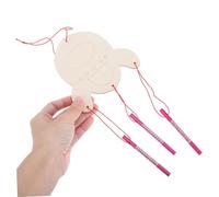 LRXIYODE 4 Sets DIY Wooden Wind Chime Craft Kit with Unfinished Cutouts Clouds Moon Spaceship Rocket for Creative Painting Preschool Educational Arts and Crafts