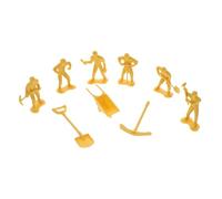 LRXIYODE 4 Sets Miniature Engineering Worker Figures Model for Realistic Micro Landscaping Decor with Detailed Features Plastic Construction Playset for Painting and Educational Fun