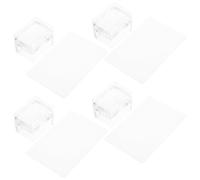 LRXIYODE 4 Sets Silicone Nail Stamper Kit with Small Square Stamp and Scraper Wipeable French Tip Manicure Tools for Precise Nail Art Transfer and Easy Cleaning Suitable for Professional