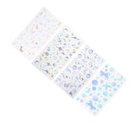 LRXIYODE 4 Sheets DIY Scrapbook Stickers Decorative Decals for Phone Case Crafting Hand Account Diary Unique Crystal Epoxy Designs with Fantasy Unicorn Star Cat Cat Planet Themes