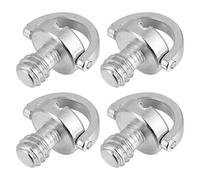 LRXIYODE 4pcs 1/4 Inch D-Ring Hinged Camera Screw Mounting Fixing Screws with Handle for Tripod Monopod Quick Release Plate Photography Accessories
