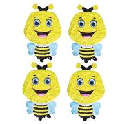 LRXIYODE 4Pcs Adorable Animals Foil Balloons Bee Shape Party Decorations Unique Aluminum Film Balloons for Birthdays Showers and Home Decor