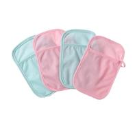 LRXIYODE 4Pcs Bath Mitt Soft Cotton and Polyester Blend Exfoliating Gloves with Thumb Ring for Gentle and Adult Cleansing Reusable Wash Mitts for Travel and Daily Use Random Color