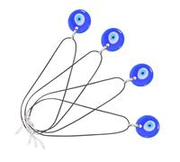 LRXIYODE 4pcs Blue Evil Eye Pendant Necklace for Women Men Dainty Glass Amulet Jewelry with Comfortable Chain and Secure Clasp Lucky Protection Charm for Casual and Formal Wear