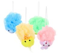 LRXIYODE 4pcs Boys and Girls Bathing Balls Wash Towels Lovely Bath Towel Shower Ball Boy Girl Shower Supply for Bath Wash