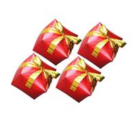LRXIYODE 4Pcs Christmas Aluminum Foil Balloons Square Gift Box Shape Reusable Party Decorations Lightweight Photo Props Festive Red Balloon Random Color