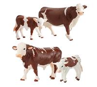 LRXIYODE 4Pcs Cow Farm Animals Model for Educational Plaything to Stimulate Curiosity and Aesthetic Awareness Safe and Simulation Cows for Learning and Play