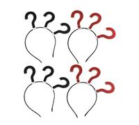 LRXIYODE 4pcs Creative Question Mark Headband Cloth Hair Accessories for Festival Party Dress-up Funny Red Black Headdress for Women and Comfortable and Eye-catching Celebration Props