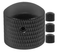 LRXIYODE 4pcs Electric Guitar Volume Potentiometer Knob Black Metal with Switch Cap for Bass Volume Control Anti-corrosive Replacement Part for Professional Electric Guitar