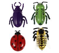 LRXIYODE 4Pcs Electric Walking Insect Toy Interactive Cat Teaser Boy Girl Toy Automatic Moving Insects Fun Educational Toy for Pets and Boy Girl