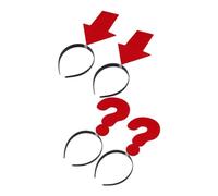 LRXIYODE 4pcs Funny Question Mark Arrow Headbands Playful Party Dress up Accessories Eye-catching Photo Props for Costumes Events Durable Comfortable Headdresses for Memorable Moments