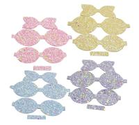 LRXIYODE 4Pcs Glitter Fabric for Hair Bow Making Shiny Bow Decor Material in Blue Purple Yellow Hair Pin Accessories and Stylish Crafting