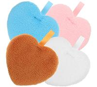 LRXIYODE 4Pcs Heart Shaped Makeup Powder Puff Breathable Cosmetic Sponges for Delicate Skin Soft and Washable for Loose Powder Application and Makeup Removal