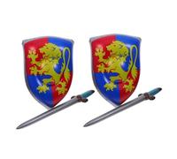LRXIYODE 4pcs Inflatable Medieval Shield and Sword Set for Lightweight PVC Blow-up Knight for Indoor Outdoor Play Vibrant Blue Cosplay Accessories for Birthday Party Favors