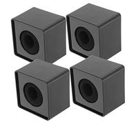 LRXIYODE 4pcs Interview Microphone Flag Stations Black Square Mic Logo Cubes Durable Mic Holder for Hosting Speech Singing and Broadcasting