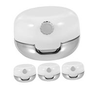 LRXIYODE 4pcs Lip Care Set Lip Balm Refillable Lipstick Pot Small Round Jars with Lids Brush Case Makeup Brush Holder with Lid Small Storage Jars with Make-up Boxes Plastic White