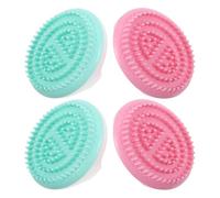 LRXIYODE 4pcs Massage Brush Set with Green Pink Exfoliating Skin Scrubber for Body Scrub and Meridian Massage, Suitable for Home and Travel Use